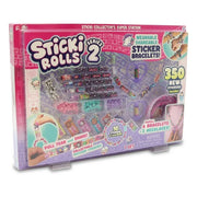 Jazwares SR301C Sticki Rolls Sticki Station DIY Sticker Jewelry Kit with 350 Mini Holographic Stickers, 144 Beads, Builds 6 Bracelets and 2 Necklaces