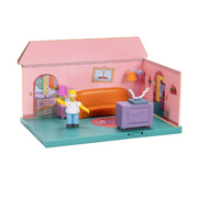 The Simpsons JK175564 Disney Living Room Diorama House Playset, 2.5-Inch Scale Homer Action Figure and Accessories
