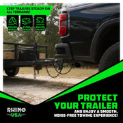 Rhino USA 6 Inch Heavy Duty Adjustable Drop Hitch with Dual Ball System, Black Powder Coat, Fits 2 Inch Receivers
