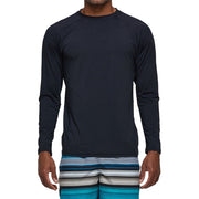 Weilanxin Long Sleeve Swim Shirt for Men, UPF 50+ Sun Protection, Moisture-Wicking, Quick-Drying, Black, Size S