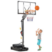 FirstAsk WFS-FIR-BP-K-010 Portable Basketball Hoop, Adjustable 3.9-8.5 ft Height, 33-Inch HDPE Backboard