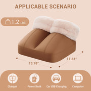 Mynt Foot Warmer with Vibration Massage, Plush Suede and Wool, Fast Heating, Gray, Fits Up to US Size 13