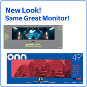 onn 49in Curved Dual FHD Gaming Monitor, 3840x1080, 144Hz Refresh Rate, 1ms Response Time, Adaptive-Sync, Programmable RGB Backlighting, Black, 100133225VN