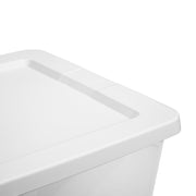 Sterilite 58 Quart Clear Plastic Storage Bin with White Snap-On Lid, Stackable, BPA-Free, Pack of 8