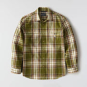 Carhartt Men's Loose Fit Heavyweight Cotton Flannel Long-Sleeve Plaid Shirt, Dark Bronzed Green, Large, 107013GL7-L