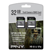PNY P-SD32GX2V10100ELGC-GE 32GB Elite Class 10 U1 V10 SD Flash Memory Card 2-Pack, 100MB/s read, Full HD, UHS-I