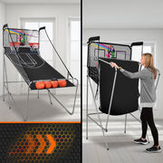 Costway SP35202 Indoor Basketball Arcade Game Double Electronic Hoops Shot 2 Player W/ 4 Balls