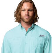 Columbia Men's PFG Tamiami II Short Sleeve Shirt, Omni-Shade UPF 40, Omni-Wick, Gulf Stream, 3X Tall, 128705