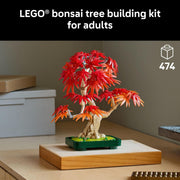 LEGO Botanicals Japanese Red Maple Bonsai Tree Building Kit, 474 Pieces, Red and Amber Leaves, Buildable Pot, Home and Office Decor, 10348