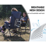 Portal Dragon WWF-FC-368-MBL  Folding Camping Rocking Chair, Portable Outdoor Rocker, Blue