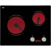 Joreek 21-Inch Electric Cooktop, 2 Burners, 3700W, EuroKera Ceramic Glass, Touch Control, Child Lock, Over-Temperature Protection