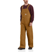 Carhartt 106672-BRN Firm Duck Loose-Fit Insulated Bib Overalls for Men, 2XL - Tall, Carhartt Brown