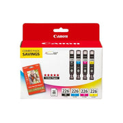 Canon 4546B009 Ink and Paper Combo Pack 226-BK, 226-C, 226-M, 226-Y Ink Cartridge