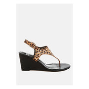 Rag & Co Oidah Women's Leopard Print Studded Wedges Sandals, 3.5-in Heel, Buckle Closure, RCSH5630 LEOPARD