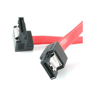 StarTech.com SATA Cable, 12in Latching with Right Angle Male to Male Connector, Red, LSATA12RA1