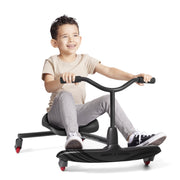 Radio Flyer Stingray Caster Scooter Ride-On for Kids, Adjustable Padded Seat, 360-Degree Spins, Solid Steel Frame, Black, Ages 3-8, 627Z