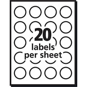 Avery 8293 White Round High Visibility Labels