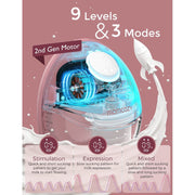 Momcozy Mobile Style M6 Wearable Breast Pump with DoubleFit Silicone Flange, 3 Modes, 9 Suction Levels, Red