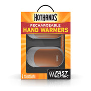 Kobayashi HotHands Rechargeable Hand Warmers, 2-Pack, Adjustable Heat, Fast Heating, Long-Lasting, Compact, Orange, H163650