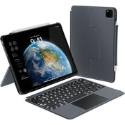 Macally iPad Pro 13 Inch Keyboard Case with Backlit Bluetooth Keyboard, Multi-Touch Trackpad, Adjustable Stand, Apple Pencil Holder, Black, IPKBCASEP13