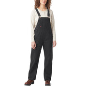Dickies Women's Plus Relaxed Fit Bib Overalls, Rinsed Black, Size 24W, FBW206RBK24W