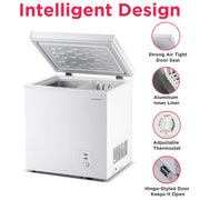 Frigidaire 2.1 Cu. Ft. Manual Defrost Chest Freezer, White, Adjustable Thermostat, EFRF200-6COM