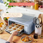 Beautiful 19331 1800 W Infrared Air Fry Toaster Oven, Cornflower Blue