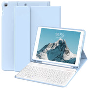 SZPSGC Keyboard Case for iPad 10.2 7th-9th Gen, Wireless Magnetic Detachable Bluetooth Keyboard, Built-in Pencil Holder, Blue