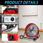 TMWINGS 24 Inch Air Circulation High Velocity Red