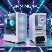 STGAubron Gaming Desktop PC, Intel Xeon E5 10-Core 3.3GHz, 32GB DDR3 RAM, 1TB SSD, AMD Radeon RX 590 8GB, WiFi Bluetooth 5.0, RGB Fans, Windows 11 Home