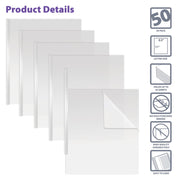 Better Office Products Sliding Bar Clear Report Covers, White Slider Bars, Durable 5 Mil Polypropylene, Letter Size, Pack of 50