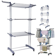 Simperf Clothes Drying Rack 4-Tier Foldable Laundry Drying Rack Stainless Stee