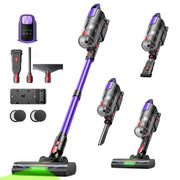 Buture VC100 Cordless Stick Vacuum Cleaner, 500W Motor, 48KPa Suction, 55-Min Runtime, Lightweight Purple