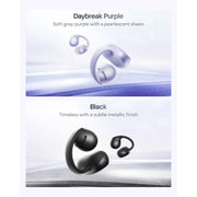 Shokz OpenDots Air Open-Ear Clip-On True Wireless Earbuds, Black, 36 Hours Playtime, IP55 Water Resistant, E210-ST-BK-US