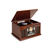 Victrola VTA-600B MH 7-in-1 Bluetooth Record Player with USB Recording, Mahogany