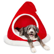 Vibrant Life Santa's Hat Extra Large Holiday Pet Bed, Red and White, 46 in x 38 in x 46 in