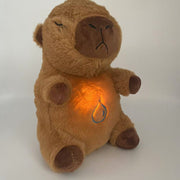 Nouveau Haven Light-Up Plush Capybara with Soft Breathing Glow, Wearable Strap, Novelty Collectible Plush