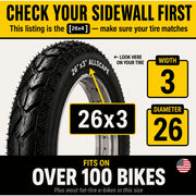 Happy Ebikes Allscape 26x4 Fat Bike Tire Set, High-Performance Puncture Resistant Tires for Electric and Mountain Bikes, Directional Herringbone Tread, Pack of 2, ALLSCP-264-S