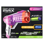 Prime Time Toys Dart Zone Max Venom Pro UV Color Change Half-Length Full-Auto Motorized Blaster, Shoots 7 Darts Per Second, Includes 24 Nitroshot+ Darts, Rechargeable Lithium-Ion Battery, Protective Eyewear, 6607-P