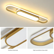 Garwarm 40W Modern LED Ceiling Light, Remote Dimmable Linear Flush Mount Lamp, Adjustable Color Temperature 3000K-6500K, Gold, 3200 Lumens, STUK-YH2120-G