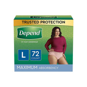 Depend FIT-FLEX Incontinence Underwear, Blush, L, 72 Count