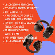 JBL Soudgea Clips Tue wieless ope-ea headphoes Puple