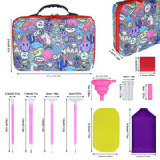 Sunnycome Art Set with Diamond Pen, Tray, 60 Clear Storage Jars, Durable Waterproof EVA Case