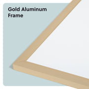 U Brands Magnetic Dry Erase Board, 35 x 23 in, Gold Aluminum Frame, Includes 2 Magnets, Marker with Eraser, Snap-On Tray, 7283U00-01