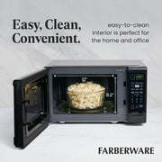Farberware Countertop Microwave Oven, 0.7 Cu Ft, 700 Watts, Red, LED Display, Child Safety Lock, FMO07ABTRDA