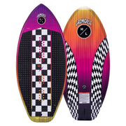 Hyperlite Gromcast Kids Wakesurf Board, 3.9 ft, Pink Check, Lightweight Biolite 3 Core, Durable Layered Fiberglass Construction