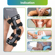 Orthomen KN033 ACL Knee Brace for Ligament Injuries, Sports, Arthritis & Knee Pain Relief - Left, M