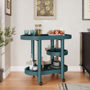 Beautiful BE64250047100D7 Drew Bar Cart by Drew Barrymore, Thyme Green Finish
