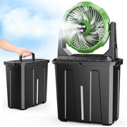 JINLICTE Portable Misting Fan, Rechargeable Battery Operated, 3-Speed, 12.4 in Diameter, Green