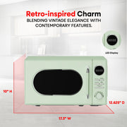 Magic Chef Retro Countertop Microwave, 0.7 Cu Ft, 700W, Mint Green, MC77CMM